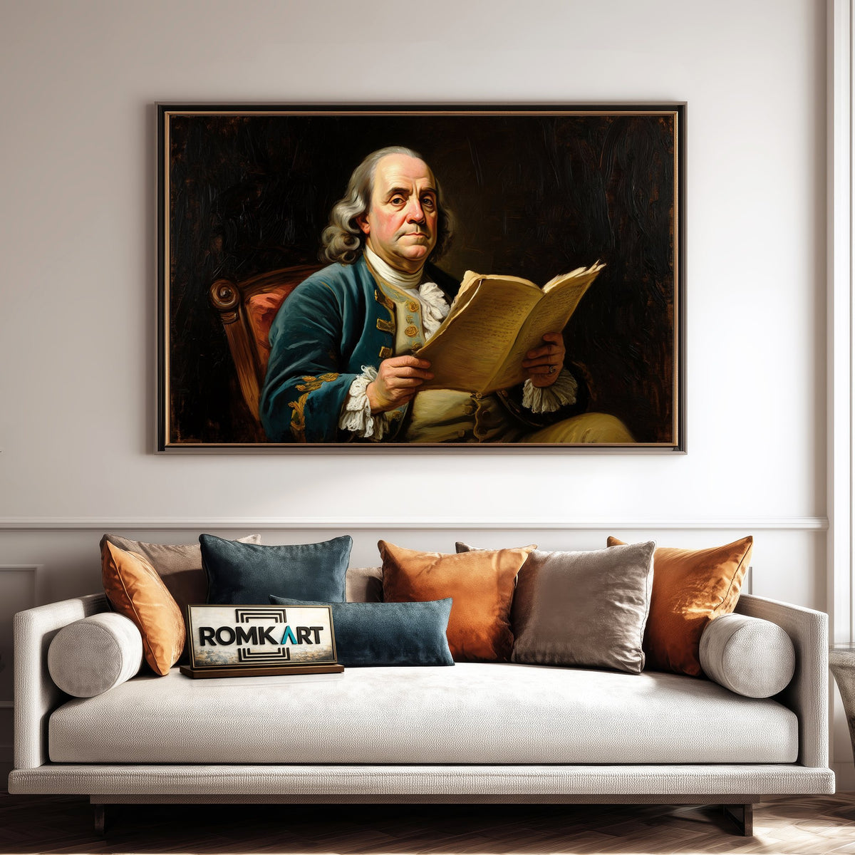 Benjamin Franklin President Presidential Portrait Oil Painting - image 4