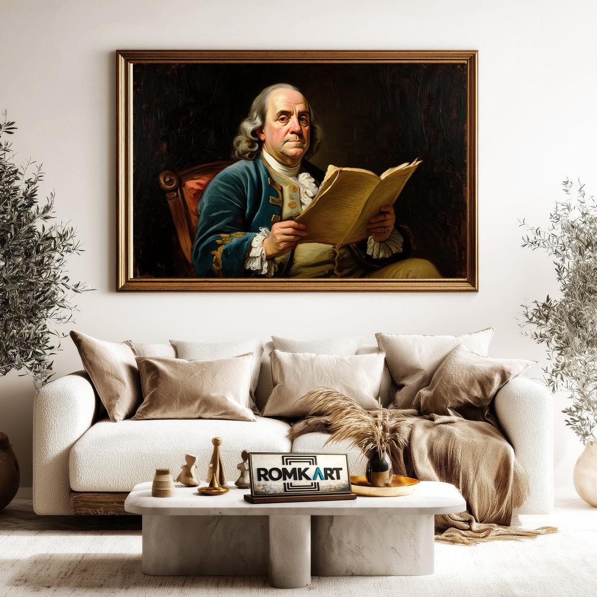 Benjamin Franklin President Presidential Portrait Oil Painting - image 5