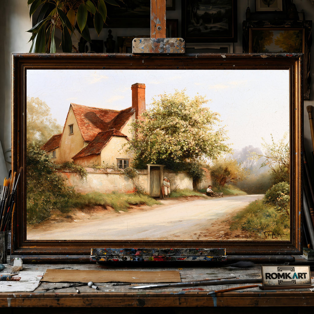 Berkshire Cottage - Hand-Painted Oil Painting - View 1