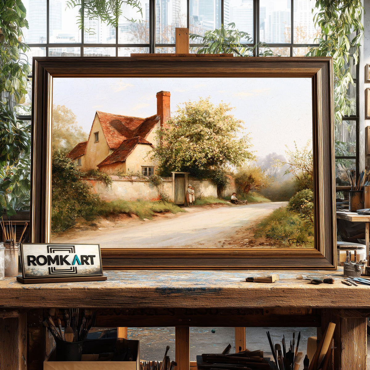 Berkshire Cottage Oil Painting - image 2