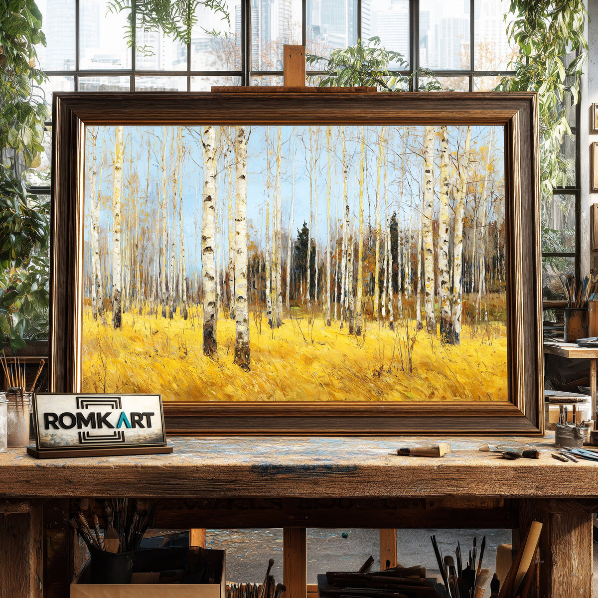 Birch Forest Oil Painting - image 2