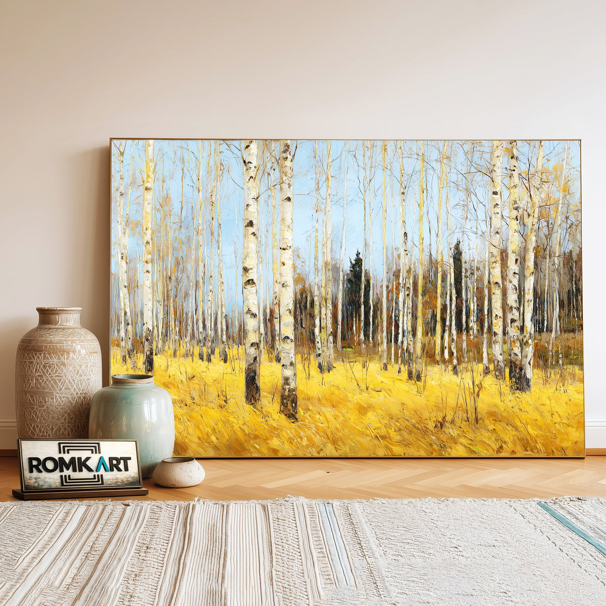 Birch Forest Oil Painting - image 3