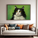 Black and White Cat Oil Painting - image 4