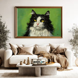 Black and White Cat Oil Painting - image 5