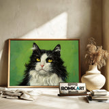 Black and White Cat Oil Painting - image 6