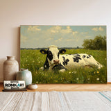 Black and White Holstein Cow Farm Animal Oil Painting - image 3
