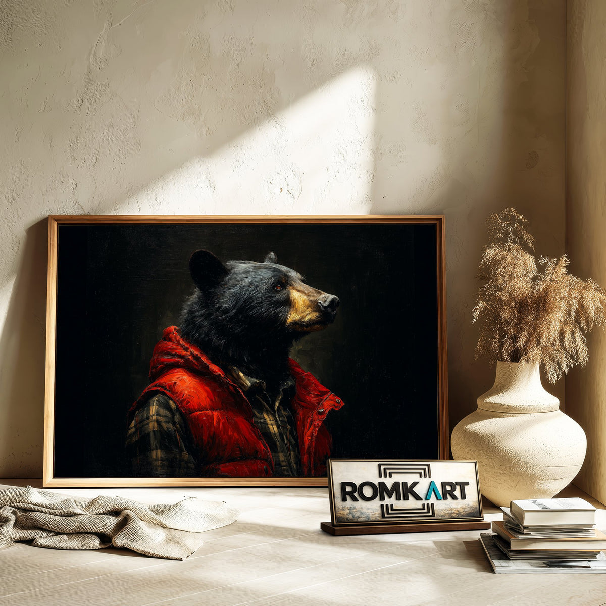 Black Bear Play Boy Oil Painting - image 6