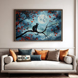 Black Cat and Mooon Oil Painting - image 4