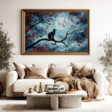Black Cat and Mooon Oil Painting - image 5