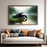 Black Dragon Fantasy Lakeside Oil Painting - image 4