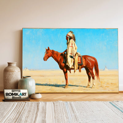 Blackfoot Chief Oil Painting - image 3