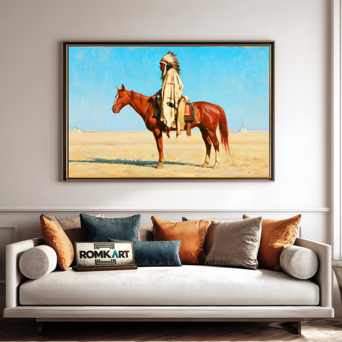 Blackfoot Chief Oil Painting - image 4