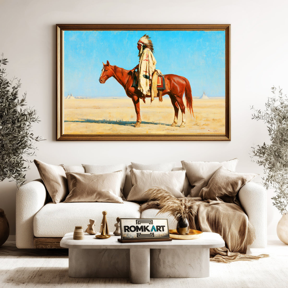 Blackfoot Chief Oil Painting - image 5