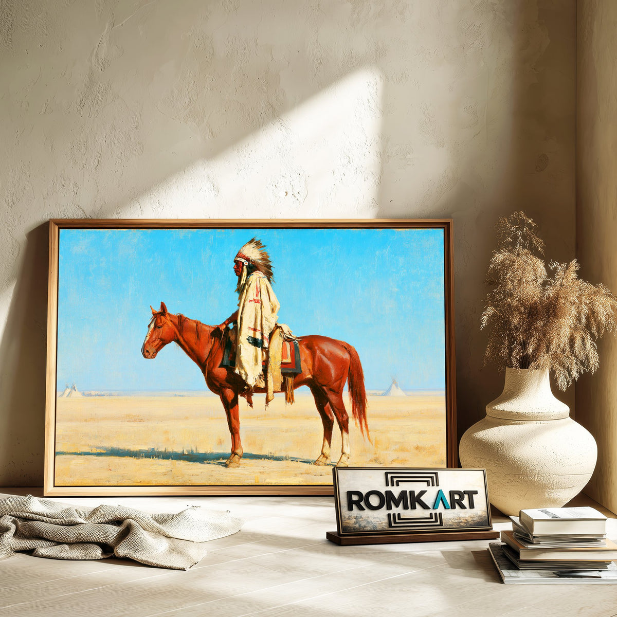 Blackfoot Chief Oil Painting - image 6