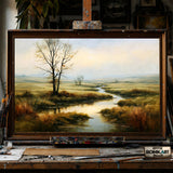 Bleak Autumn Day - Hand-Painted Oil Painting - View 1