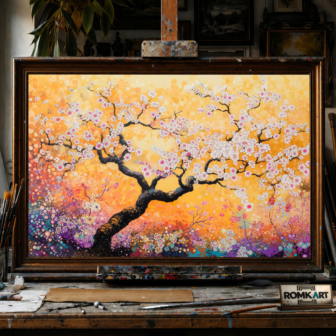 Blooming Tree hand-painted oil painting on canvas