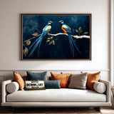 Blue Long-tailed Birds Oil Painting - image 4