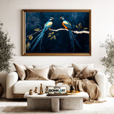 Blue Long-tailed Birds Oil Painting - image 5