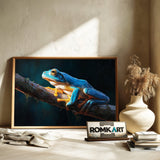 Blue Tree Frog Forest Landscape Oil Painting - image 6