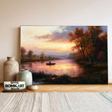 Boatman At Sunset Oil Painting - image 3