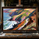 Bold Post Impressionist coastal - Hand-Painted Oil Painting - View 1