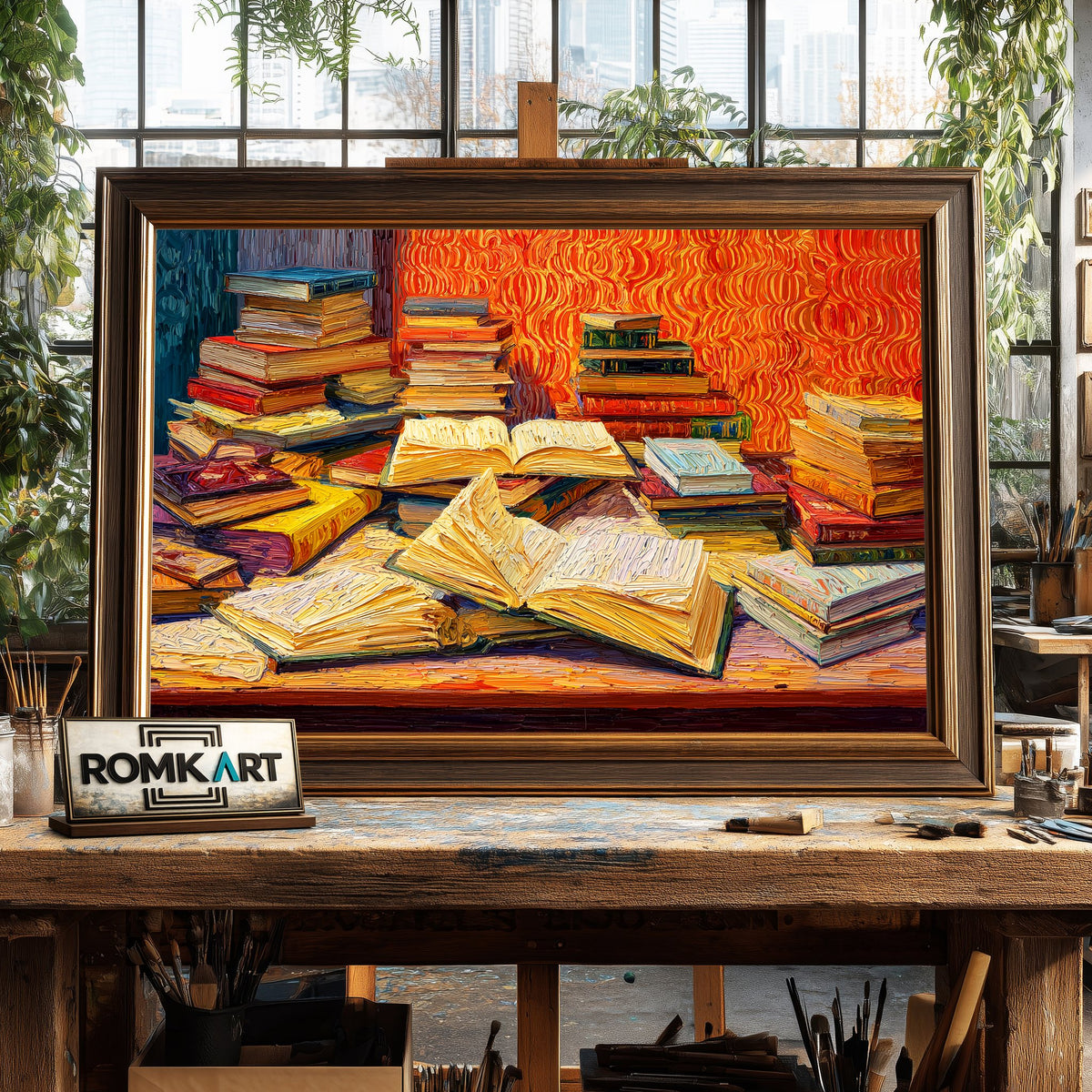 Books And Papers Oil Painting - image 2