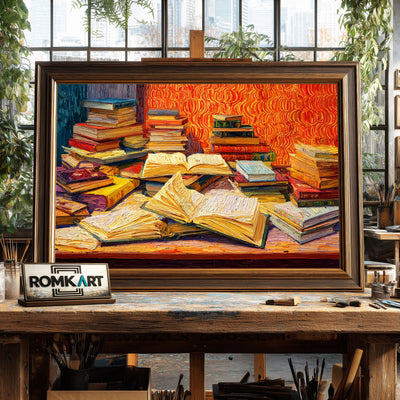 Books And Papers Oil Painting - image 2