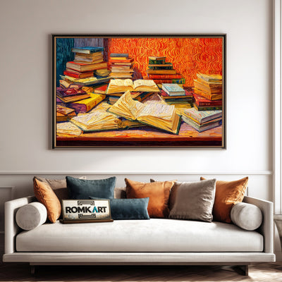 Books And Papers Oil Painting - image 4