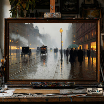 Boston 19th Century hand-painted oil painting on canvas
