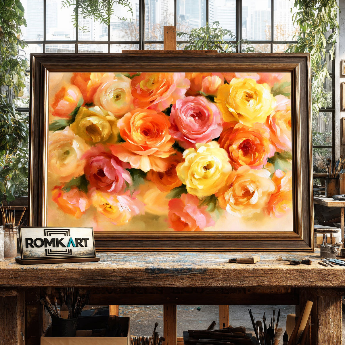 Bowlful Of Roses Oil Painting - image 2