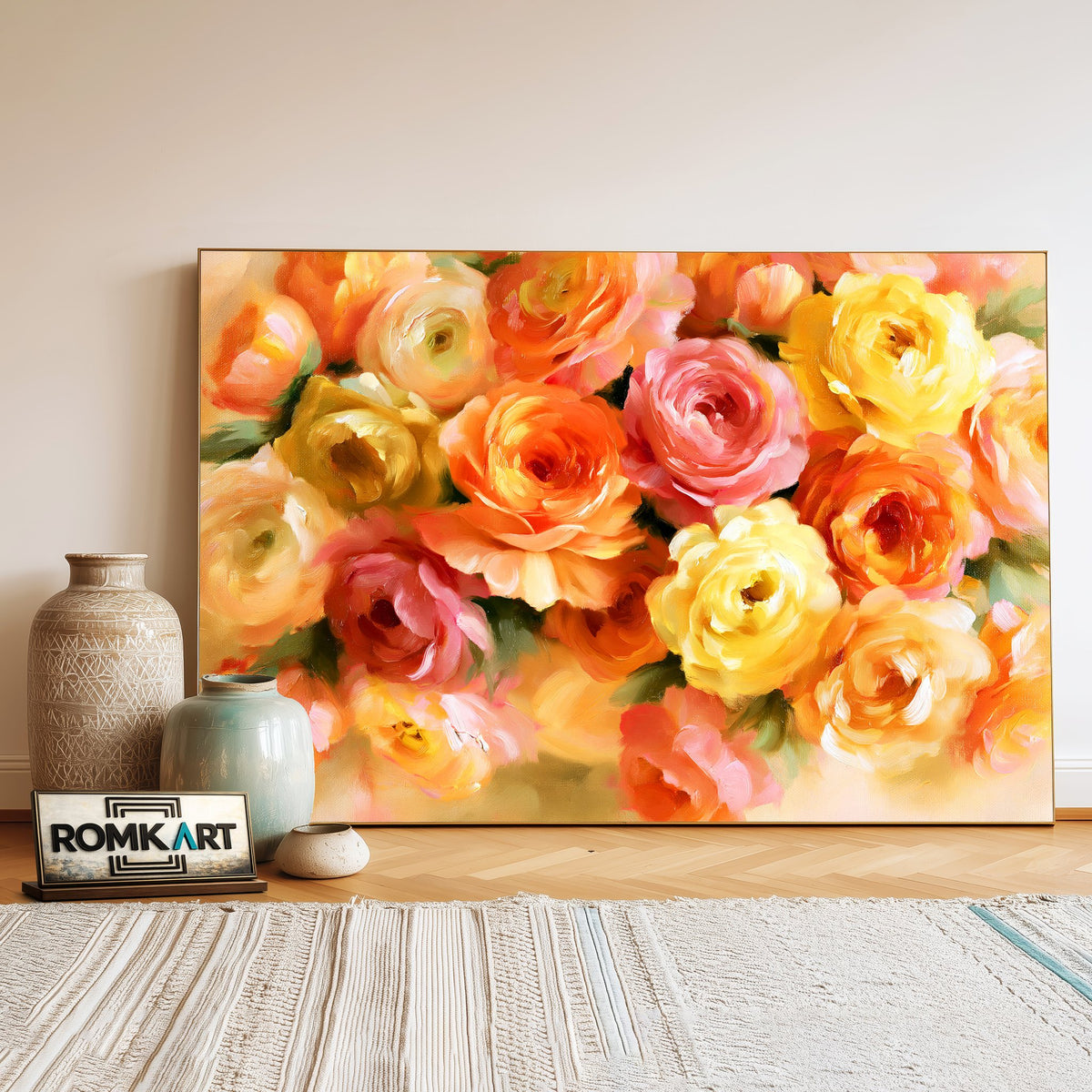 Bowlful Of Roses Oil Painting - image 3