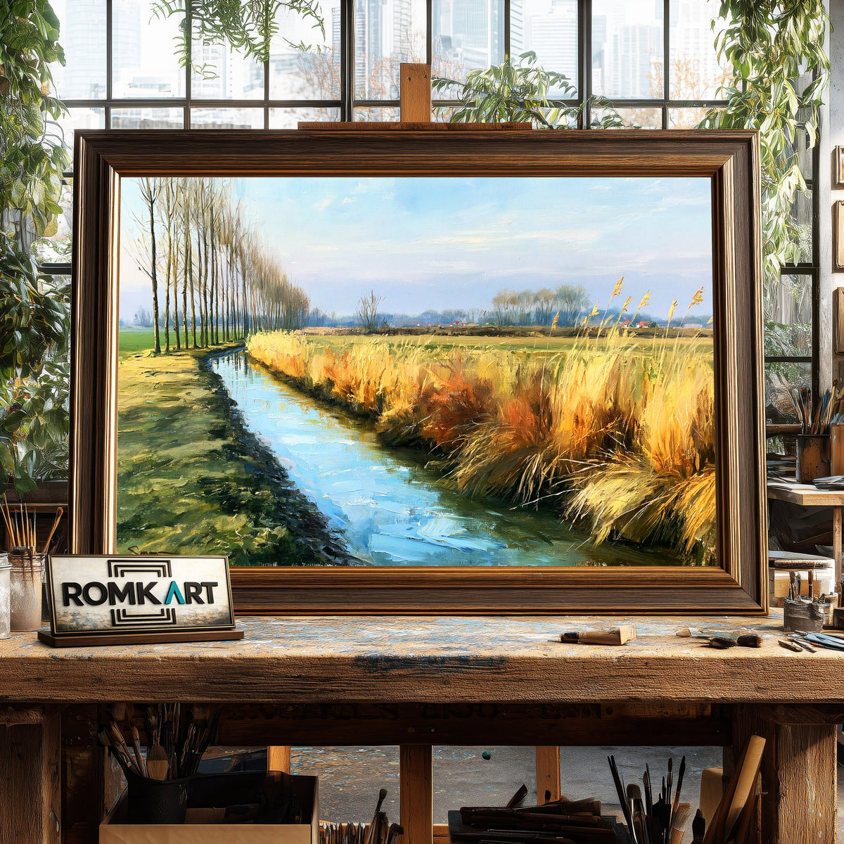 Breezy Rural French Landscape Oil Painting - image 2