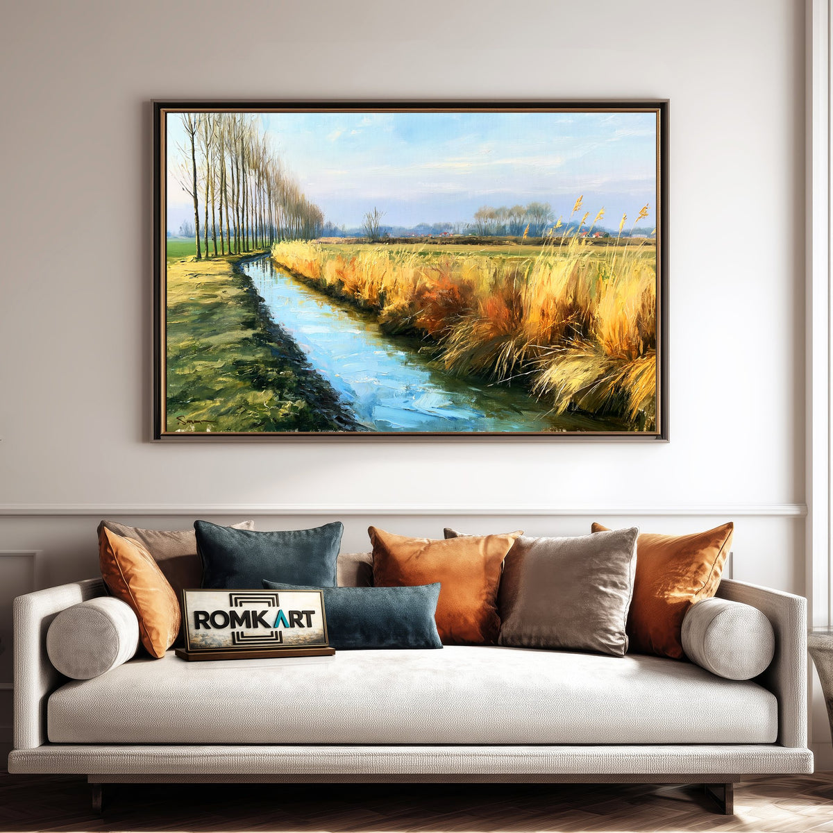 Breezy Rural French Landscape Oil Painting - image 4