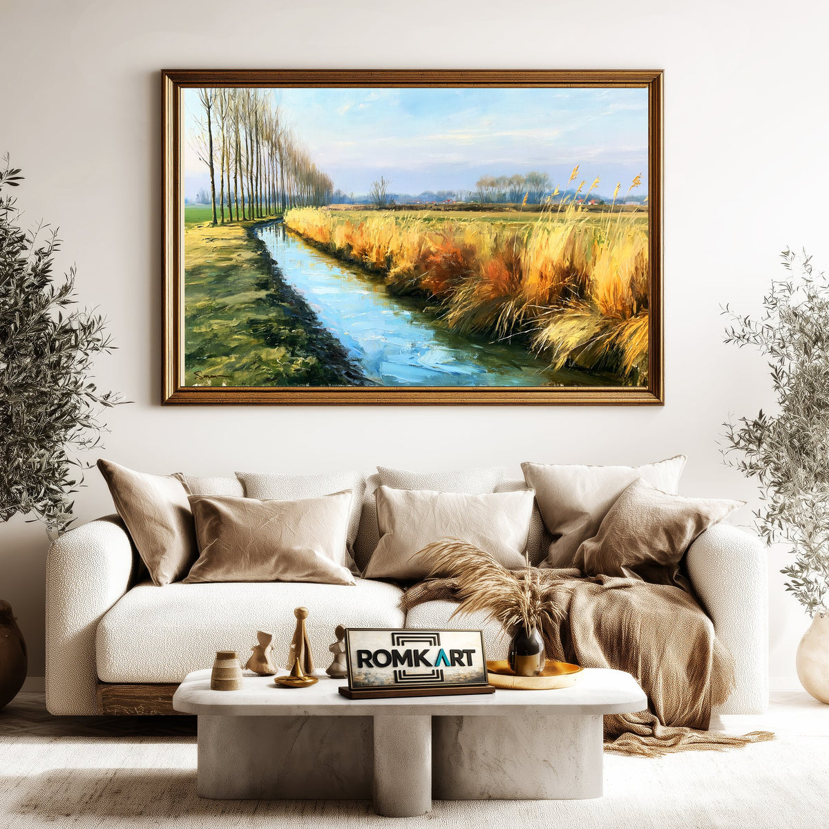 Breezy Rural French Landscape Oil Painting - image 5