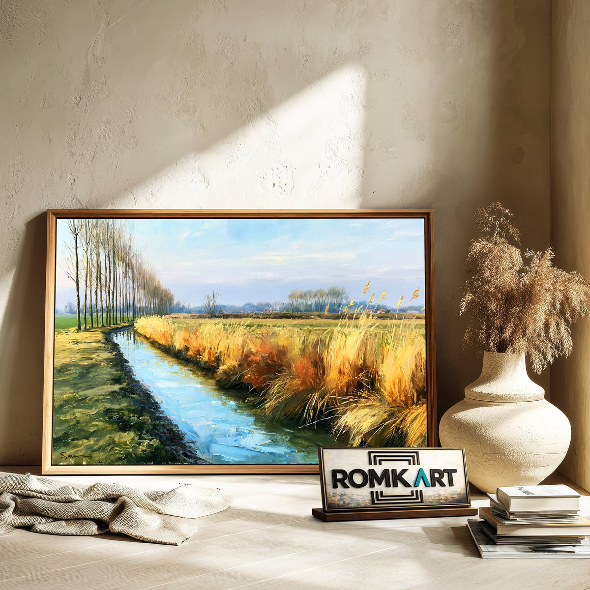 Breezy Rural French Landscape Oil Painting - image 6