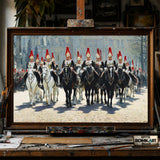 British Royal Horse Guards Parade hand-painted oil painting on canvas