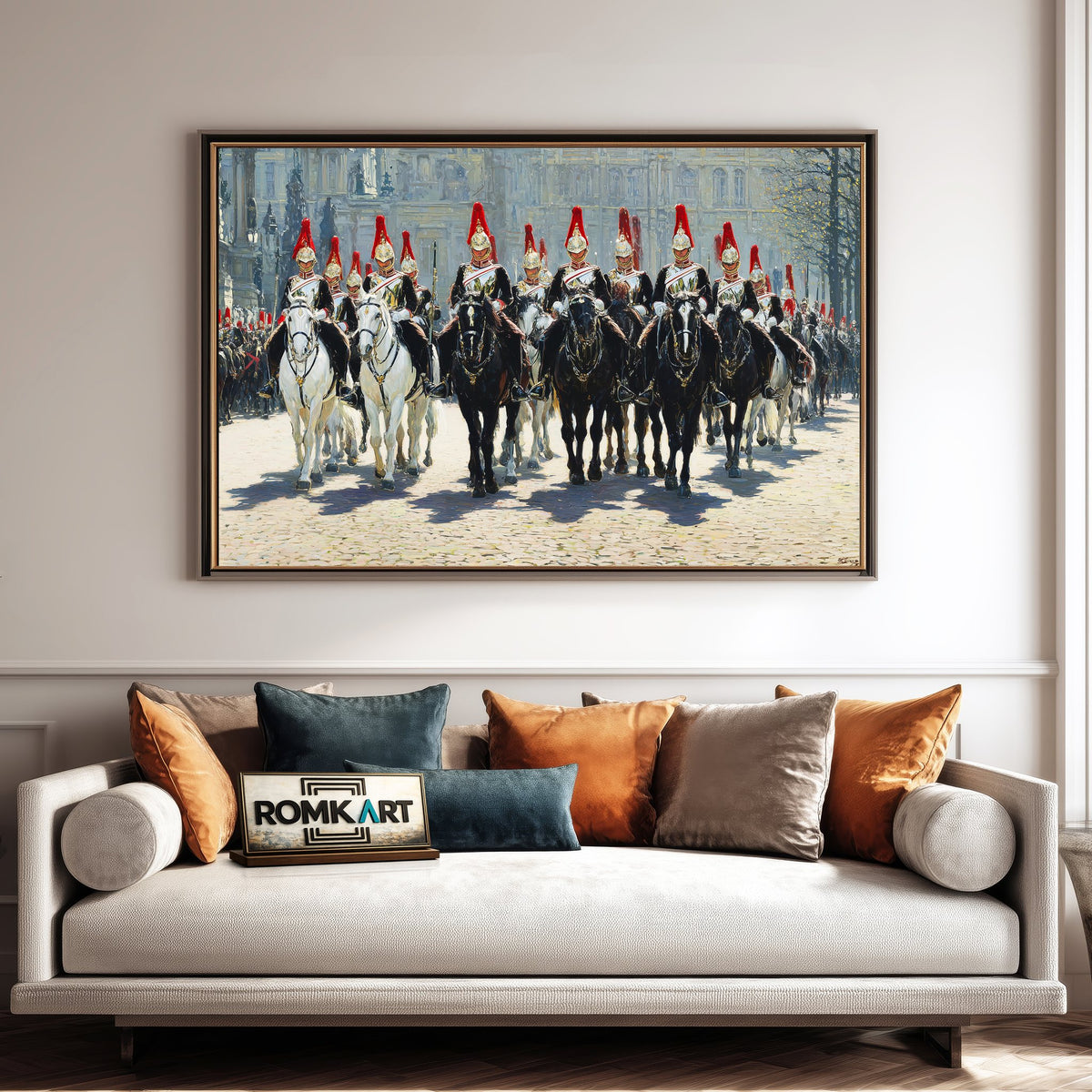 British Royal Horse Guards Parade Equestrian Oil Painting - image 4