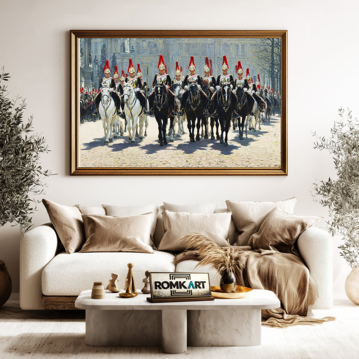 British Royal Horse Guards Parade Equestrian Oil Painting - image 5