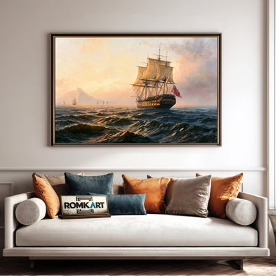 British Sailing Ship Oil Painting - image 4