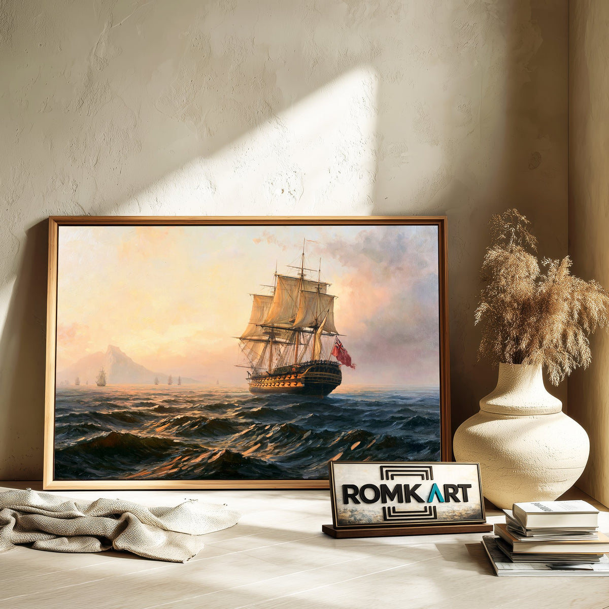 British Sailing Ship Oil Painting - image 6