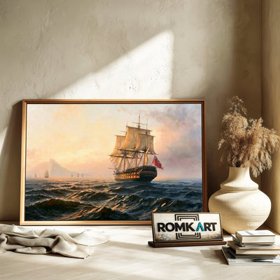 British Sailing Ship Oil Painting - image 6