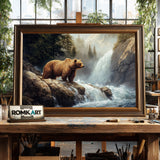 Brown Bear on Mountain Oil Painting - image 2