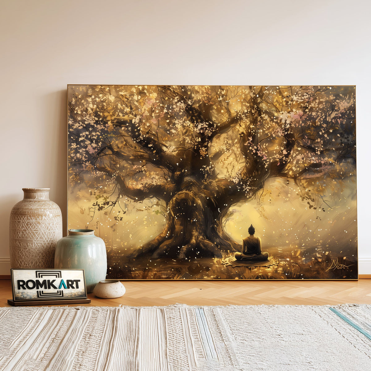 Buddha Meditation Buddhist Oil Painting - image 3