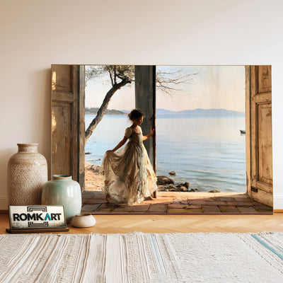 Calm Lakeside Landscape Oil Painting - image 3