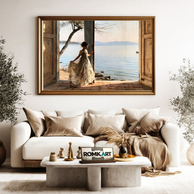 Calm Lakeside Landscape Oil Painting - image 5
