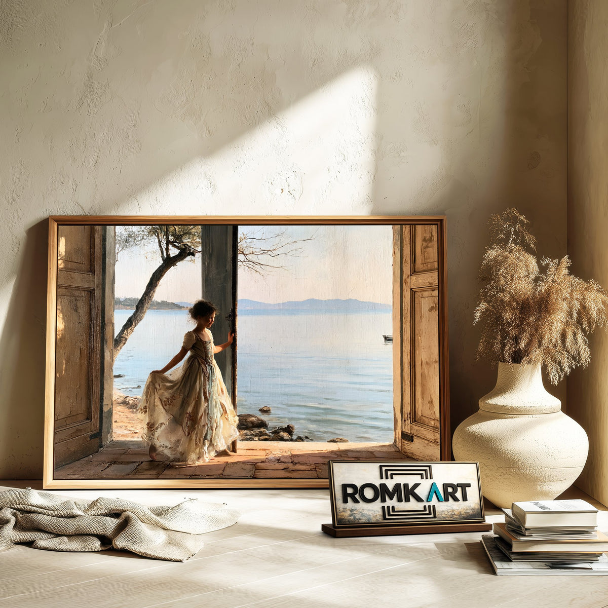 Calm Lakeside Landscape Oil Painting - image 6