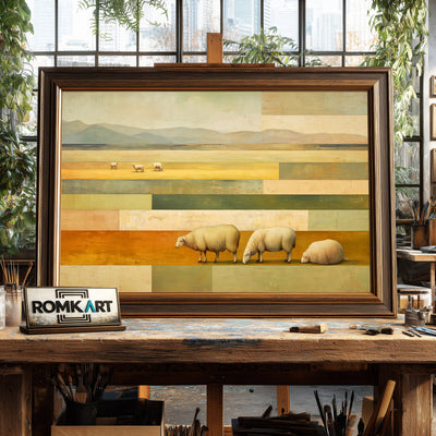Calm Pastoral Of Sheep Oil Painting - image 2