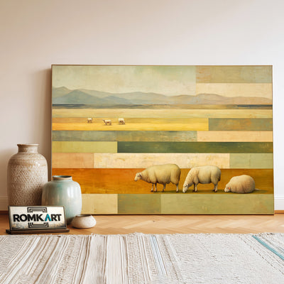 Calm Pastoral Of Sheep Oil Painting - image 3