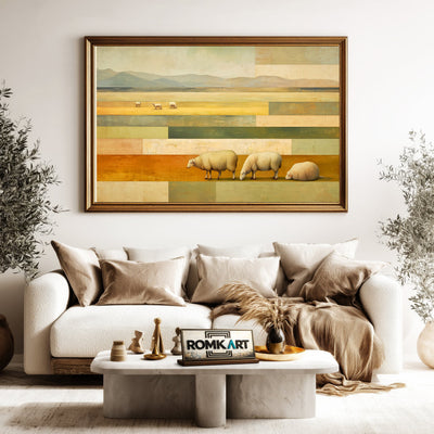 Calm Pastoral Of Sheep Oil Painting - image 5