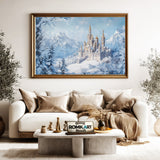 Castle in Winter Snow Architectural Oil Painting - image 5